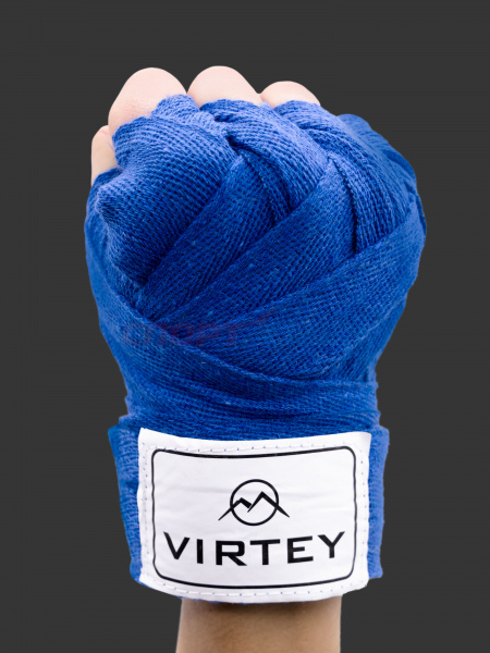 Бинт боксерский Virtey BH02 (хлопок) 2.5-4м цв.синий