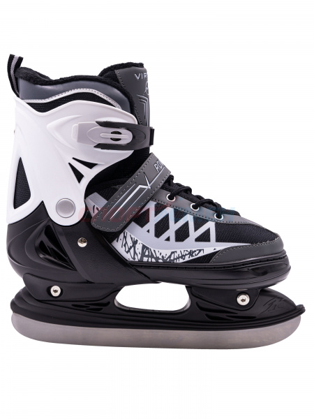 Коньки ледовые раздвижные Virtey POWER BW-166  р.31-40 цв.серый
