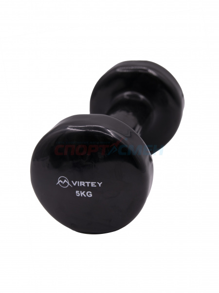 Гантель Virtey LKDB-504A виниловая 5кг black