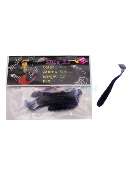 Приманка силиконовая Master Twist STICK 3,5" (7шт.) цв.тёмно синий