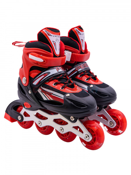 Коньки роликовые раздвижные Virtey Pegas  DJS-905 р. 31-42 цв.красный