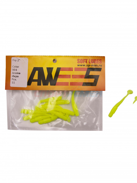 Приманка силиконовая AWEES Fry 2" (уп.11шт) цв.желтый