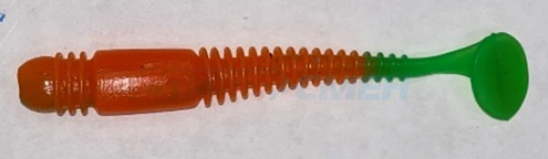 Приманка силиконовая AWEES Fry 3.9" (уп.5шт) цв.зелено-оранжевый