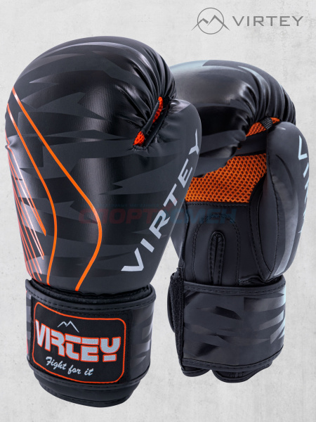 Перчатки боксерские Virtey BG14 10-12ун цв.оранжево-черный
