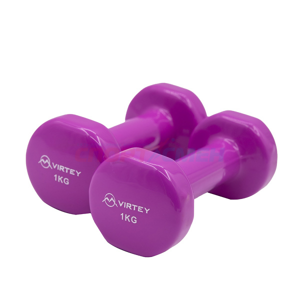 Гантель Virtey LKDB-504A виниловая 1кг pink