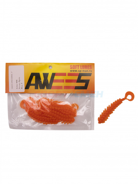 Приманка силиконовая AWEES Skolopendra 3" (уп.7шт) цв.оранжевый