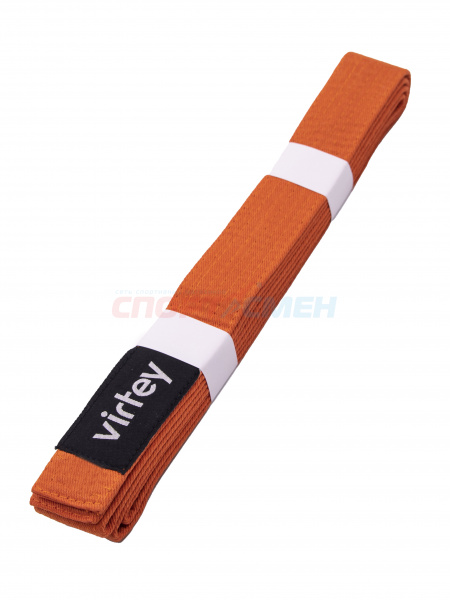Пояс каратэ/дзюдо Virtey B01 2.6м   цв.оранжевый