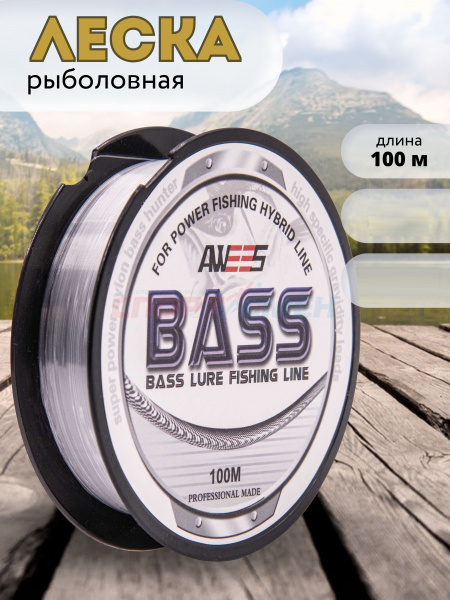 Леска BASS Line прозрачная 100м