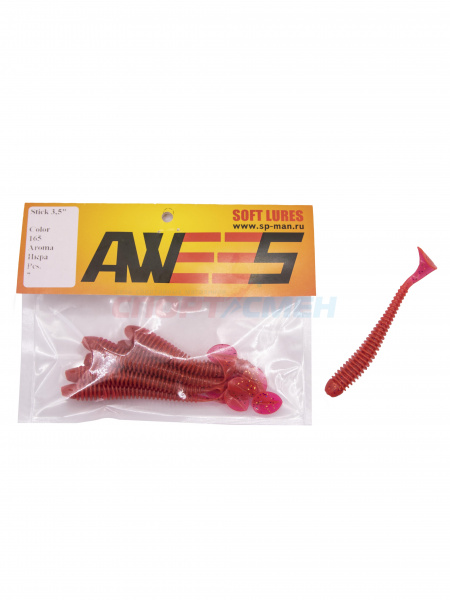 Приманка силиконовая AWEES Stick 3.5" (уп.7шт) цв.красный