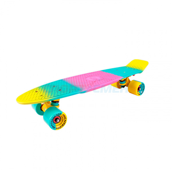 Пенниборд TT TLS-401M Multicolor 22  цв.желто-бирюзово-розовый