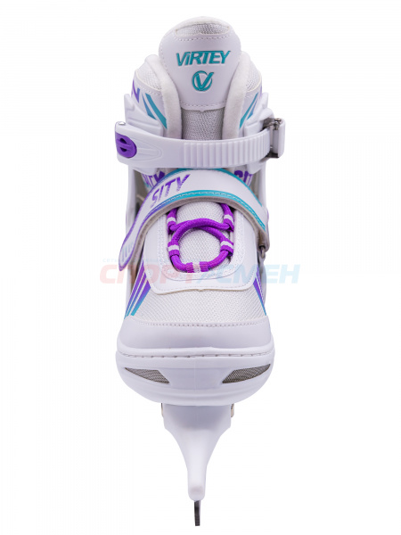 Коньки ледовые раздвижные Virtey SITY New 37-44 цв.фиолетово-белый