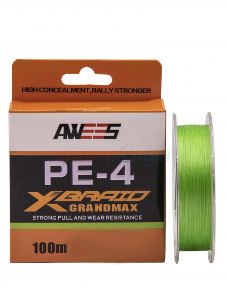 Шнур плетёный AWEES PE-4 Light Green 100м.