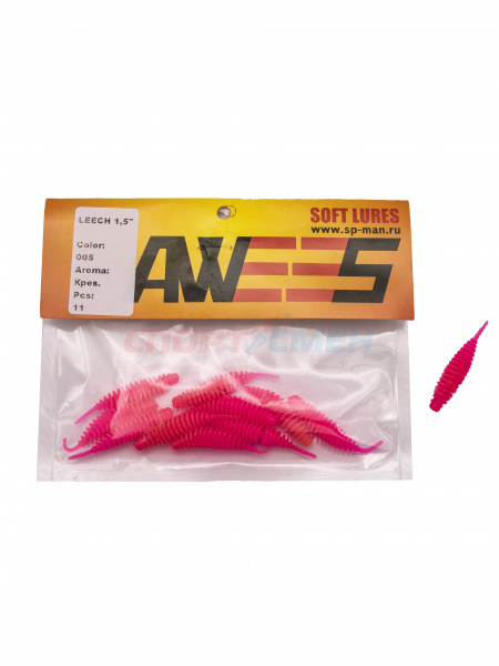 Приманка силиконовая AWEES Leech 1,5" (уп.11шт) цв.розовый