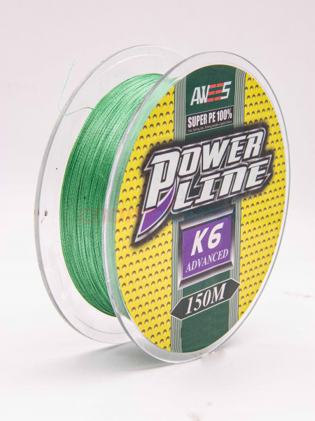 Шнур плетёный PowerLine K6 зеленый 150м