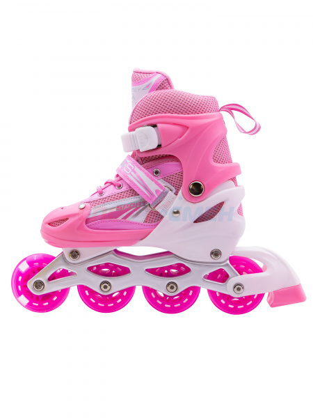 Коньки роликовые раздвижные Virtey Pegas  DJS-905 р. 31-42 цв.розовый