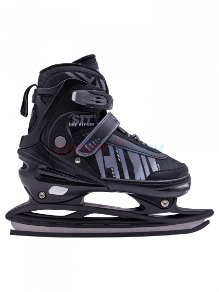 Коньки ледовые раздвижные Virtey SITY New 37-44 цв.серо-черный