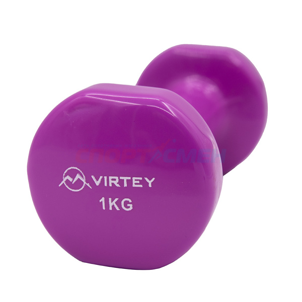 Гантель Virtey LKDB-504A виниловая 1кг pink