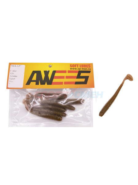 Приманка силиконовая AWEES Stick 3.5" (уп.7шт) цв.золотисто-коричневый