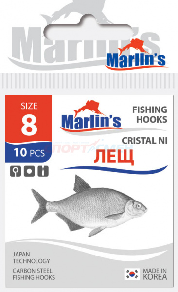 Крючки Marlin`s M11231NI Лещ Cristal NI (уп.10 шт)