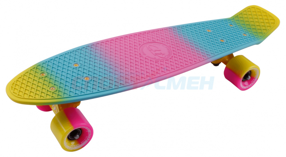 Пенниборд TT TLS-401M Multicolor 22  цв.розово-желтый