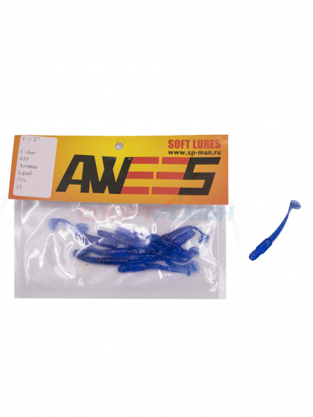 Приманка силиконовая AWEES Fry 2" (уп.11шт) цв.синий