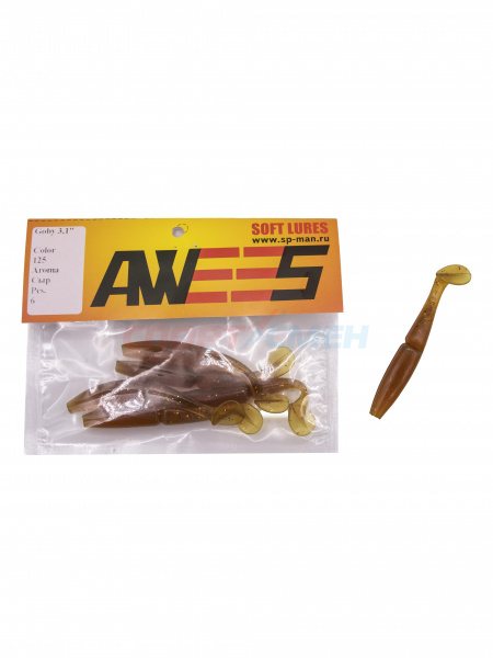 Приманка силиконовая AWEES Goby 3,1" (уп.6шт) цв.горчица