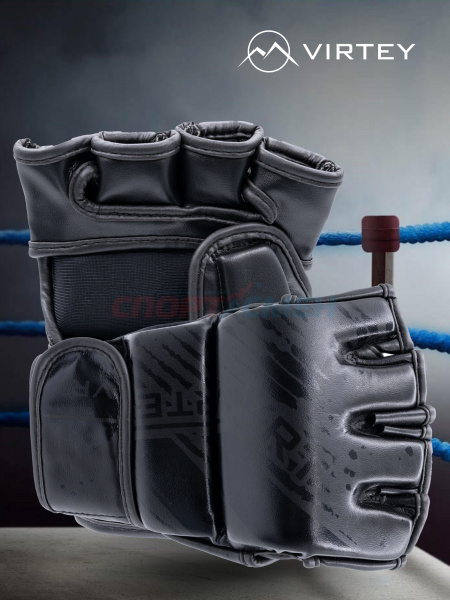 Перчатки боевые Virtey MG05 MMA р.S-XL цв.черно-черный