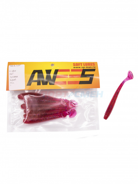 Приманка силиконовая AWEES Stick 3.5" (уп.7шт) цв.сине-розовый