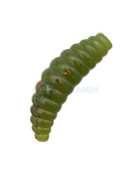 Приманка силиконовая AWEES Maggot 1,4" (уп.8шт) цв.тёмно-зелёный