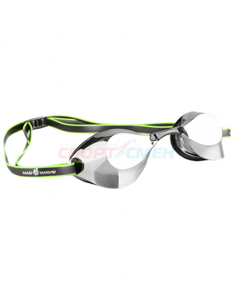 Очки для плавания стартовые Mad Wave M0458 07 Turbo Racer II Mirror  цв.черный