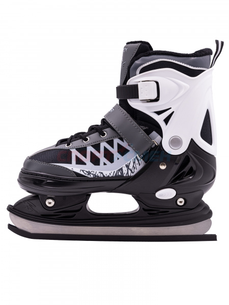Коньки ледовые раздвижные Virtey POWER BW-166  р.31-40 цв.серый