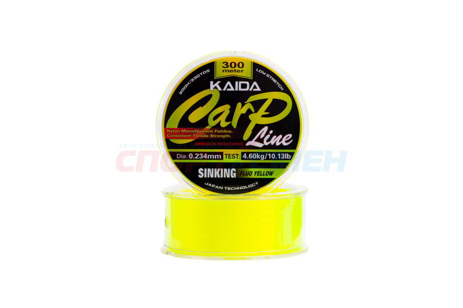 Леска Kaida Carp Line желтая тонущая 300м