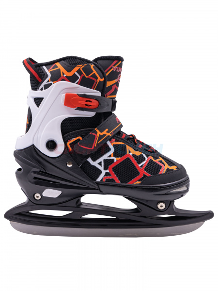 Коньки ледовые раздвижные Virtey Phantom BW-1BW-182  р.29-40 цв.красный