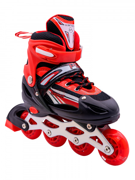 Коньки роликовые раздвижные Virtey Pegas  DJS-905 р. 31-42 цв.красный