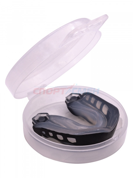 Капа одночелюстная Virtey MGS6 Shock Doctor Triple Food Gel цв.бело-черный