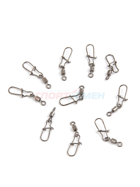 Вертлюг с застежкой Marlins SH2004 Rolling Swivel with Nice Snap (упак.10шт)