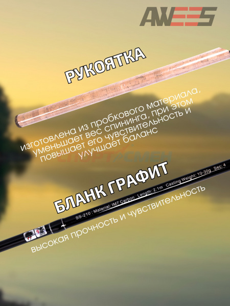 Спиннинг штекерный AWEES Silver Sword