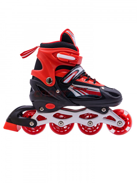 Коньки роликовые раздвижные Virtey Pegas  DJS-905 р. 31-42 цв.красный