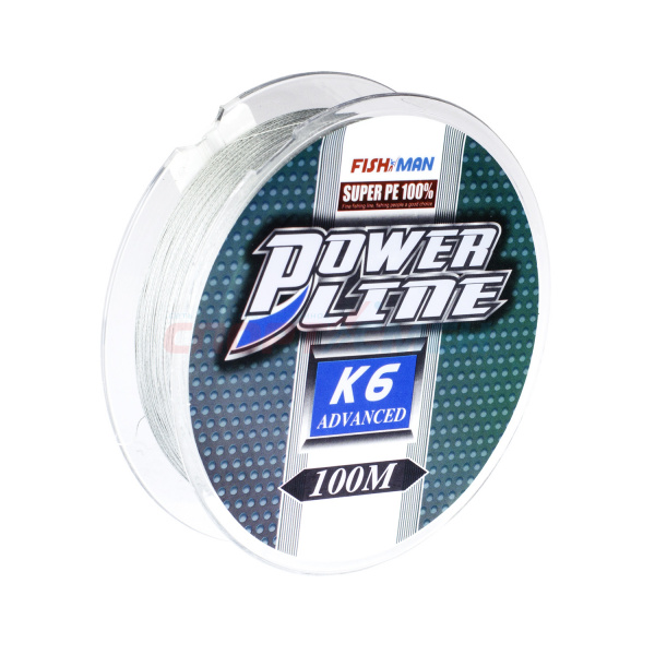 Шнур плетёный FishMan Power Line K6 серый 100м цв.серый