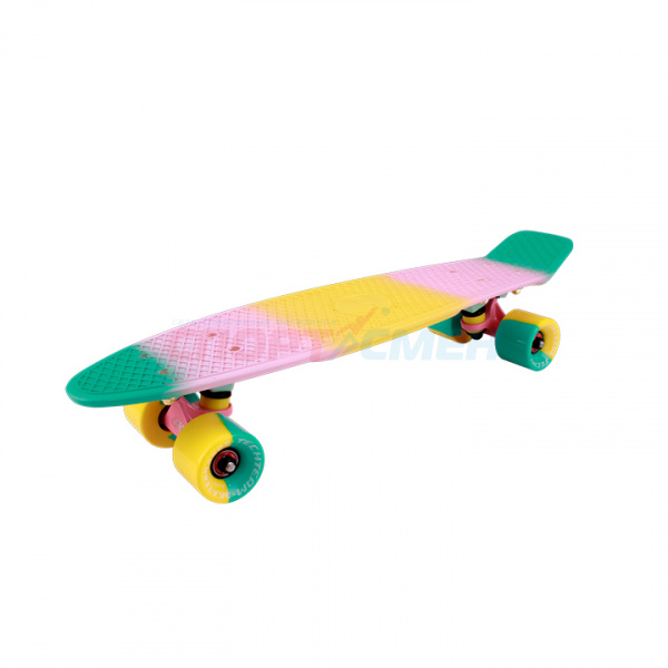 Пенниборд TT TLS-401M Multicolor 22  цв.зелено-розово-желтый