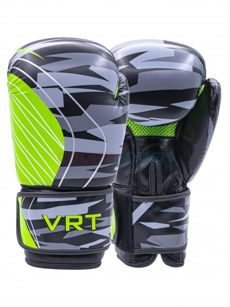 Перчатки боксерские Virtey BG14 10-12ун цв.зелено-черный