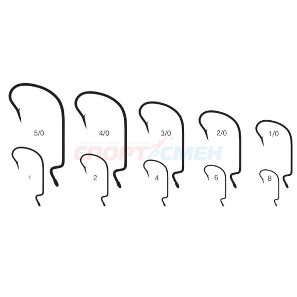 Крючки Rubicon BS3312  Offset Worm (10шт.)