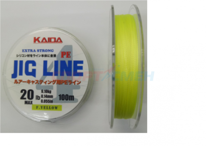 Шнур плетёный Kaida Jig Line X4 PE зеленый 100м