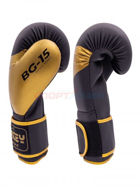 Перчатки боксерские Virtey BG15 10-14ун цв.золотисто-черный