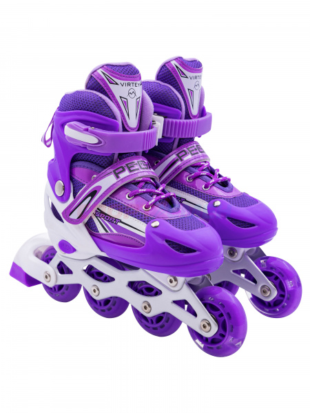 Коньки роликовые раздвижные Virtey Pegas  DJS-905 р. 31-42 цв.фиолетовый