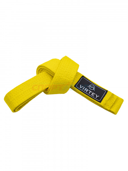 Пояс каратэ/дзюдо Virtey B01 2.6м   цв.желтый