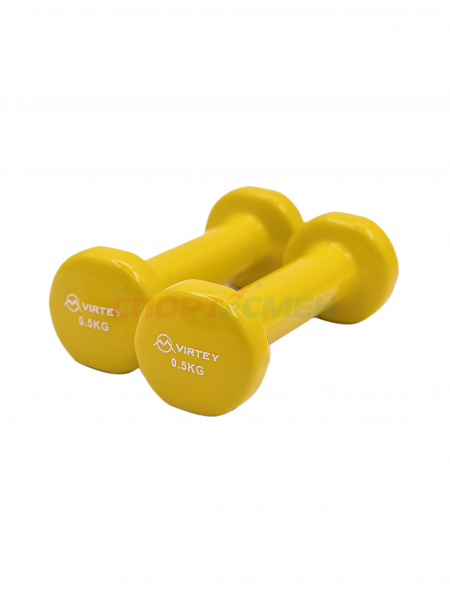Гантель Virtey LKDB-504A виниловая 0,5кг yellow