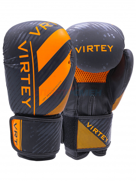 Перчатки боксерские Virtey BG13 Warrior 6-14ун цв.оранжево-черный