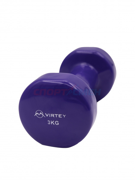 Гантель Virtey LKDB-504A виниловая 3кг purple