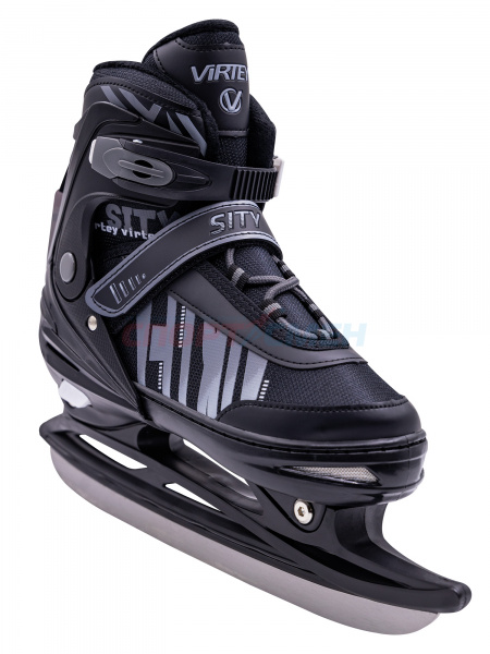 Коньки ледовые раздвижные Virtey SITY New 37-44 цв.серо-черный